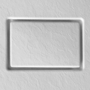 Receveur Kinesurf découpable 120x90 blanc aspect pierre avec cache-bonde assorti et bonde extra-plate