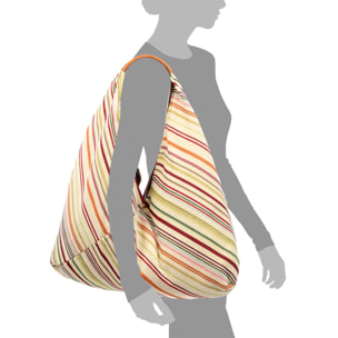 Banzi bolso Shopper de algodón, con asa en cuero. Diseño exclusivo.