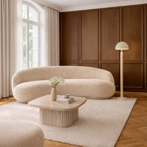 Canapé 3 places en velour crème MARLO