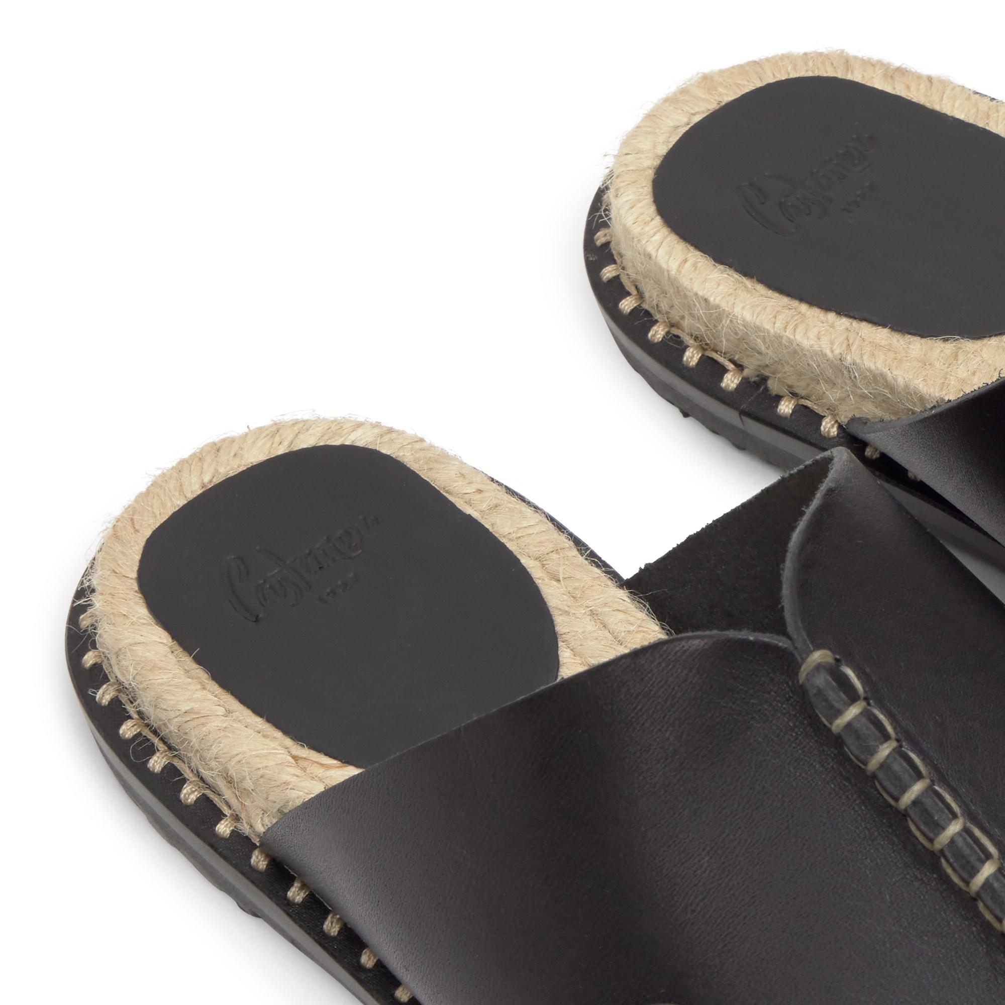 Sandalia plana Piti en napa con suela de yute y tpu