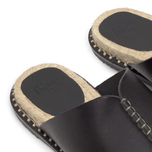 Sandalia plana Piti en napa con suela de yute y tpu