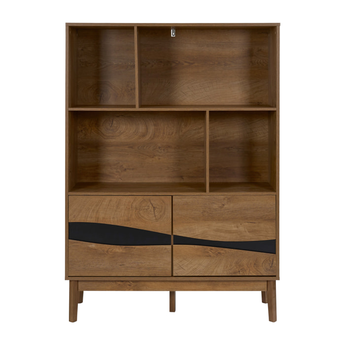 Bibliothèque - HOME DECO FACTORY - Forest - Design Simple - Chaleureux - Marron et Noir