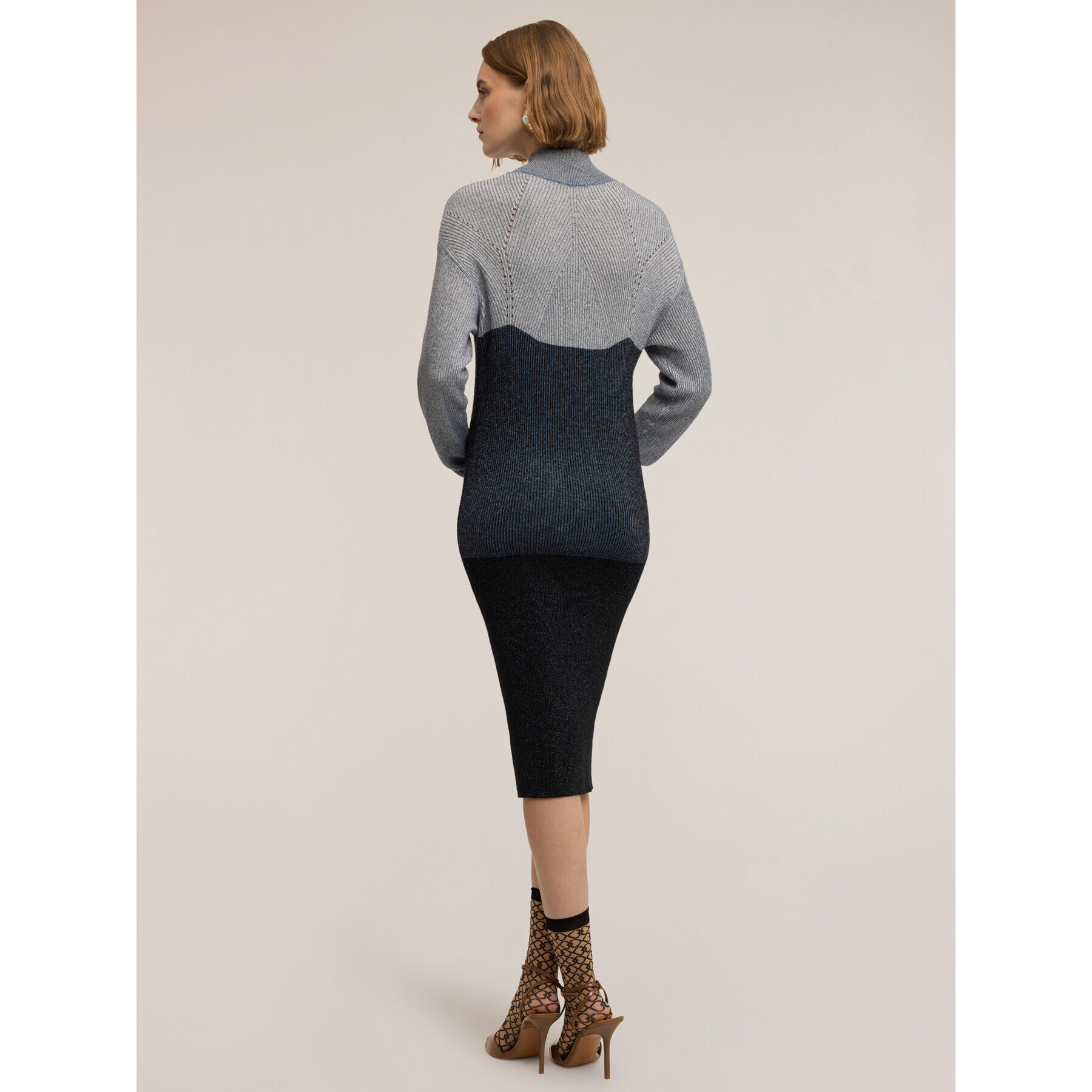 Motivi - Vestito tubino in maglia misto lurex - Grigio