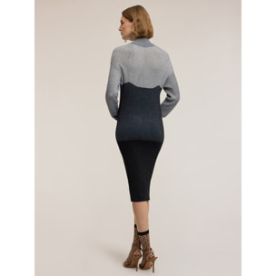 Motivi - Vestito tubino in maglia misto lurex - Grigio