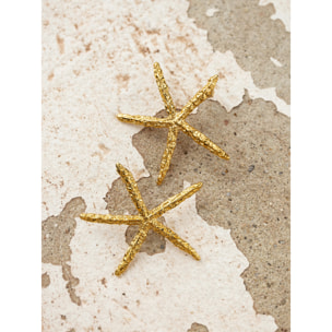 Orecchini Maxi Starfish Acciao Placcato Oro