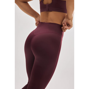 Leggings sportivi effetto pancia piatta bordeaux