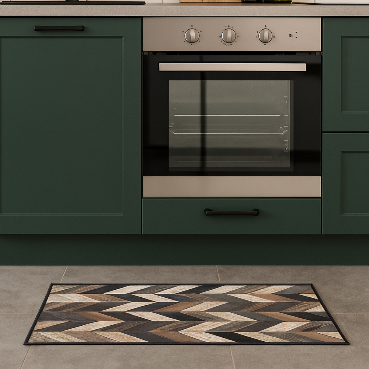 CASSESE HOME Passatoia/Tappeto Bordato in Poliestere con Retro Antiscivolo in PVC Made in Italy_Dec.80