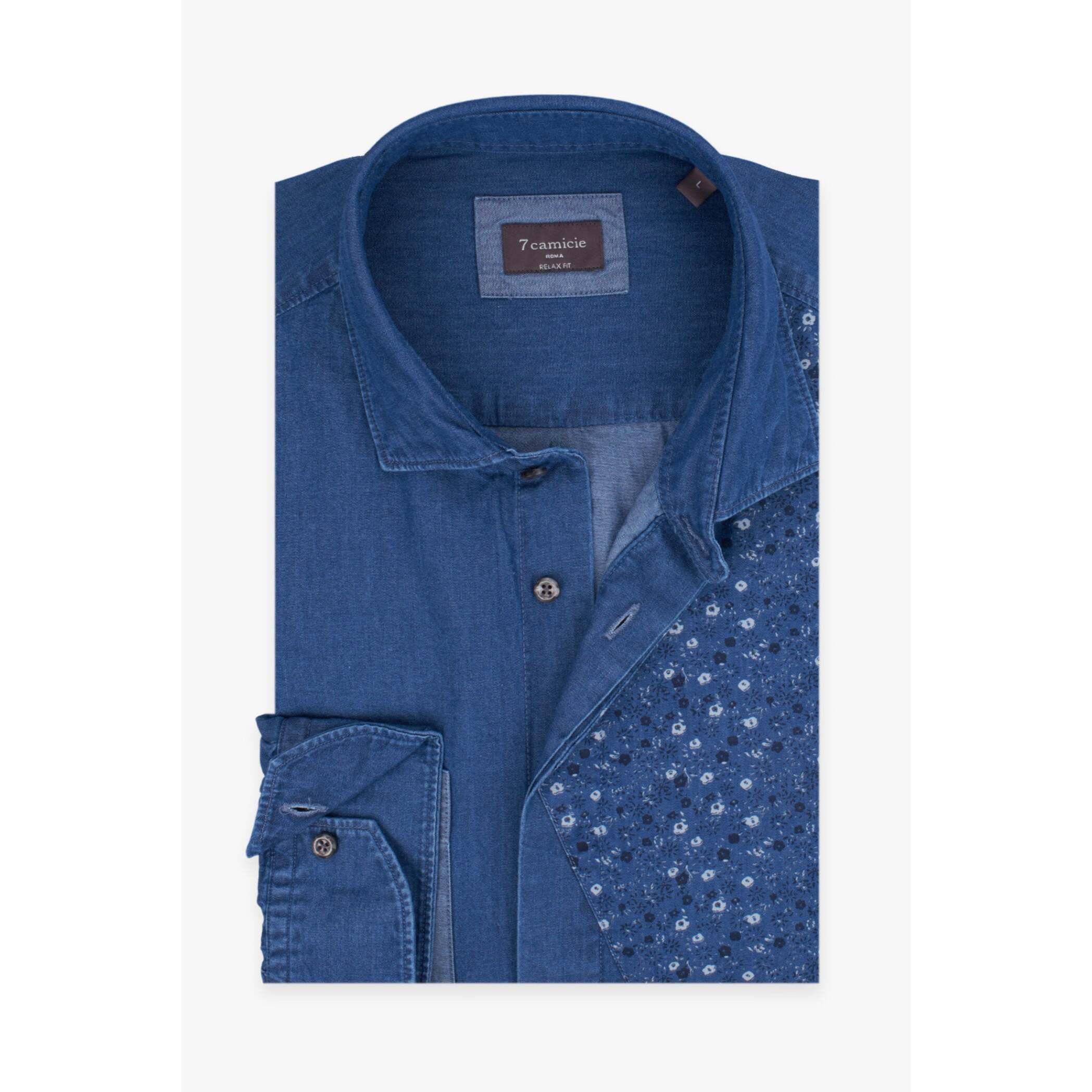 Camici Uomo Kent Jeans Unito Blu