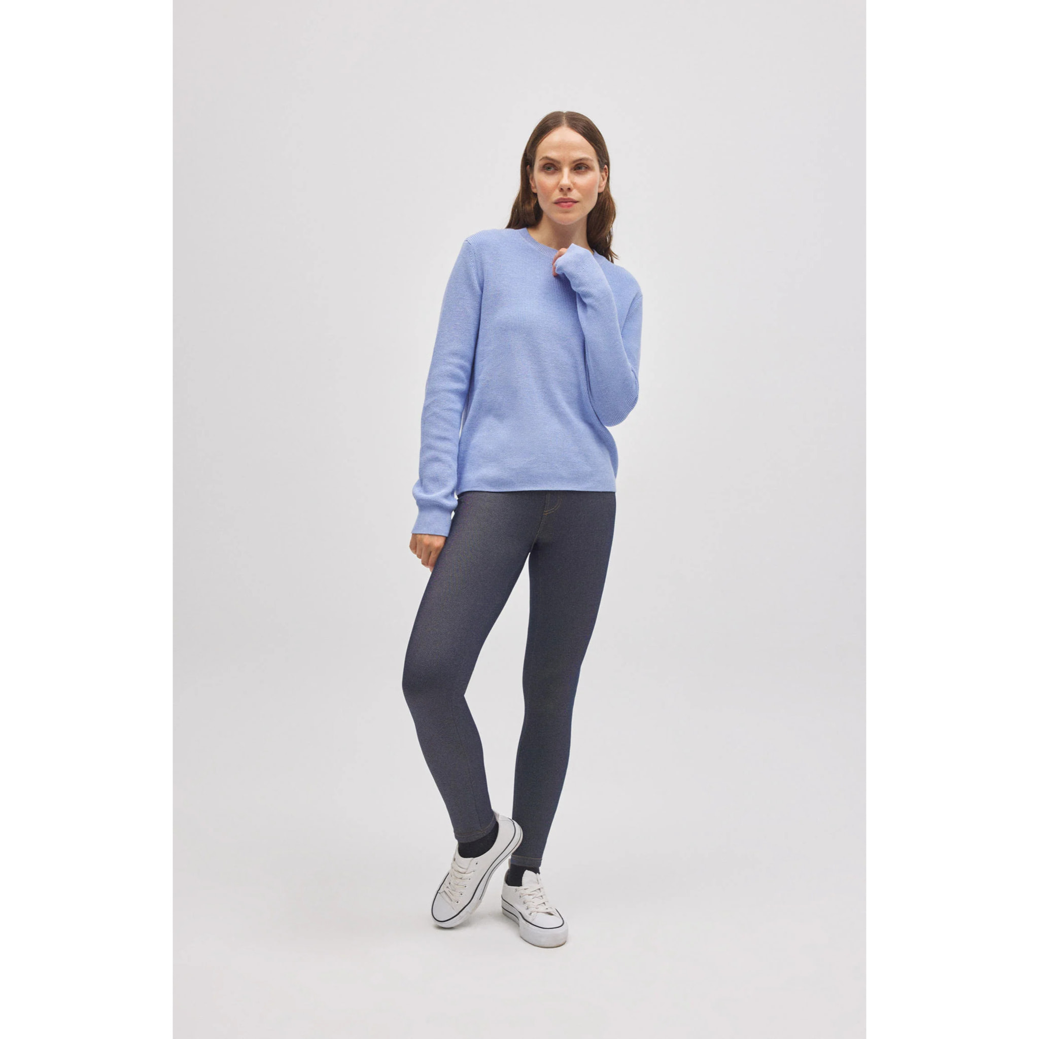 Leggings termici in denim attillato blu navy