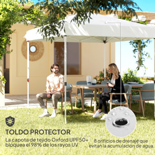 Carpa Plegable Pop-up Gazebo 2,5x2,5 m Cenador Plegable con 4 Paredes Laterales Anti-UV Altura Ajustable y Bolsa de Transporte para Camping Fiestas