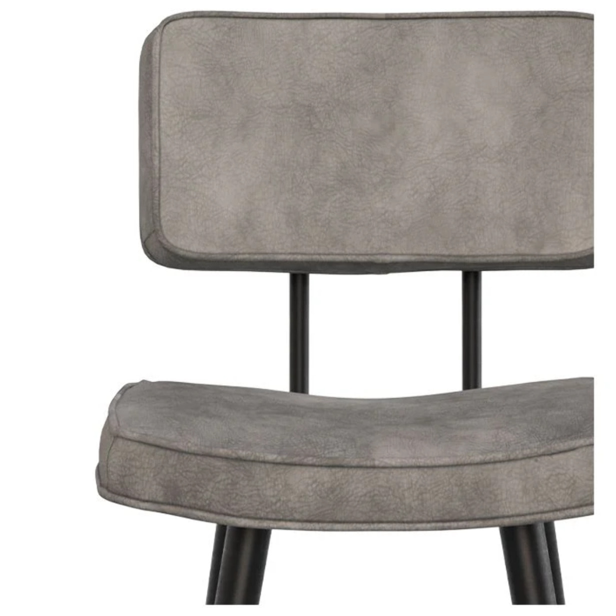 Lot de 2 chaises pour îlot central 66 cm en cuir synthétique gris - Texas