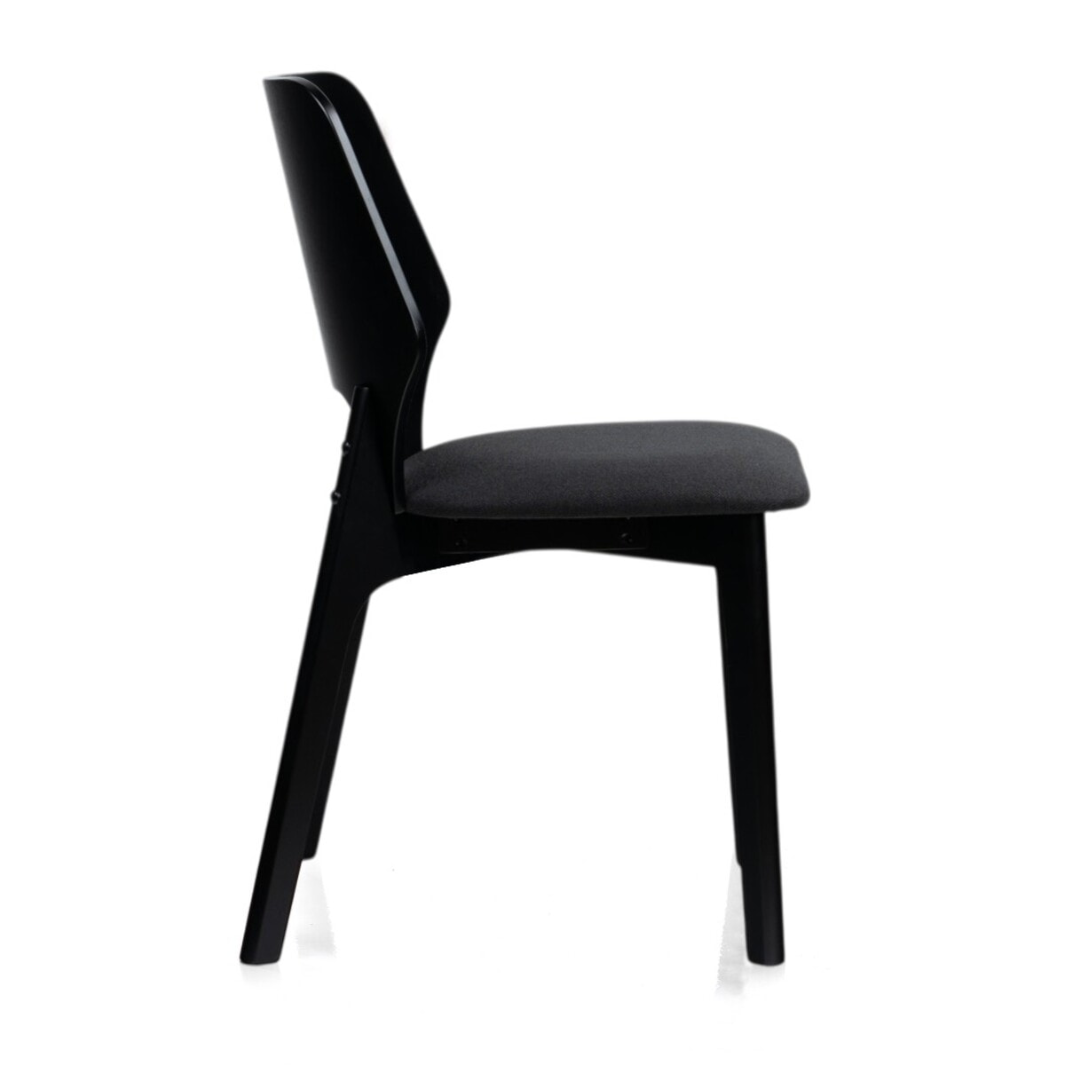 Lot de 2 chaises Tomasucci NATACHA, en bois noir et tissu noir, 48 x 55 x H.84 cm