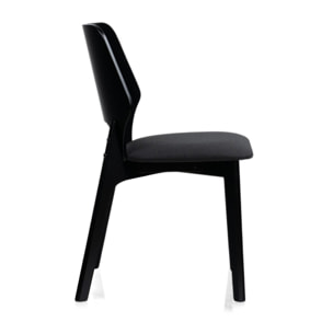 Lot de 2 chaises Tomasucci NATACHA, en bois noir et tissu noir, 48 x 55 x H.84 cm