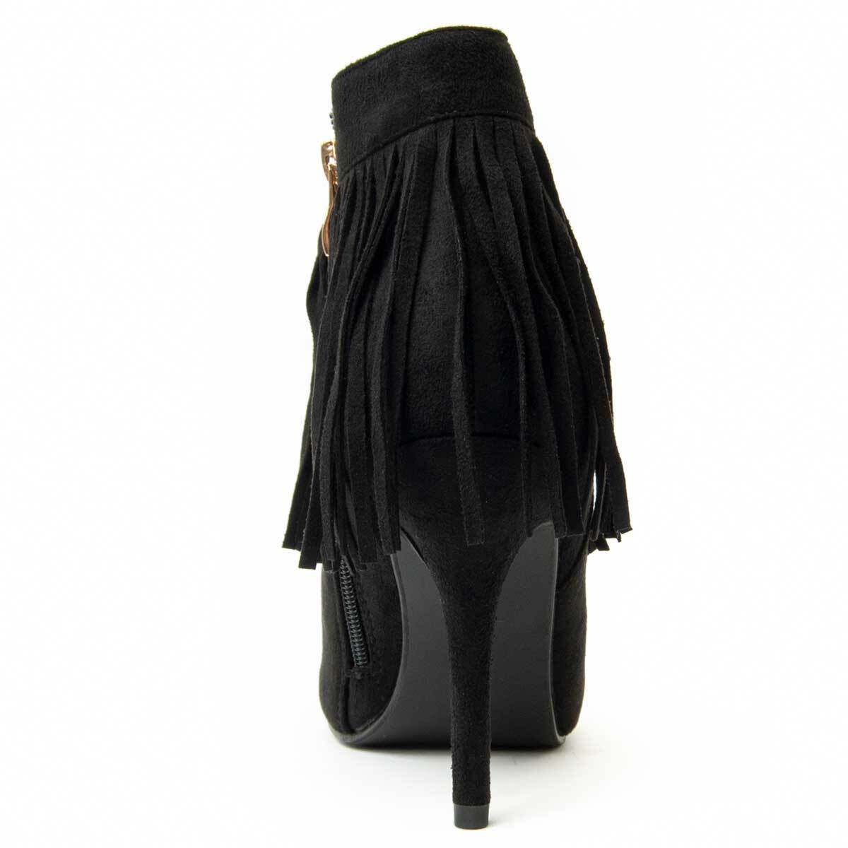 Botín De Tacón - Negro - Altura: 10 Cm