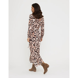 Vestido Largo Animal Print - Leormin