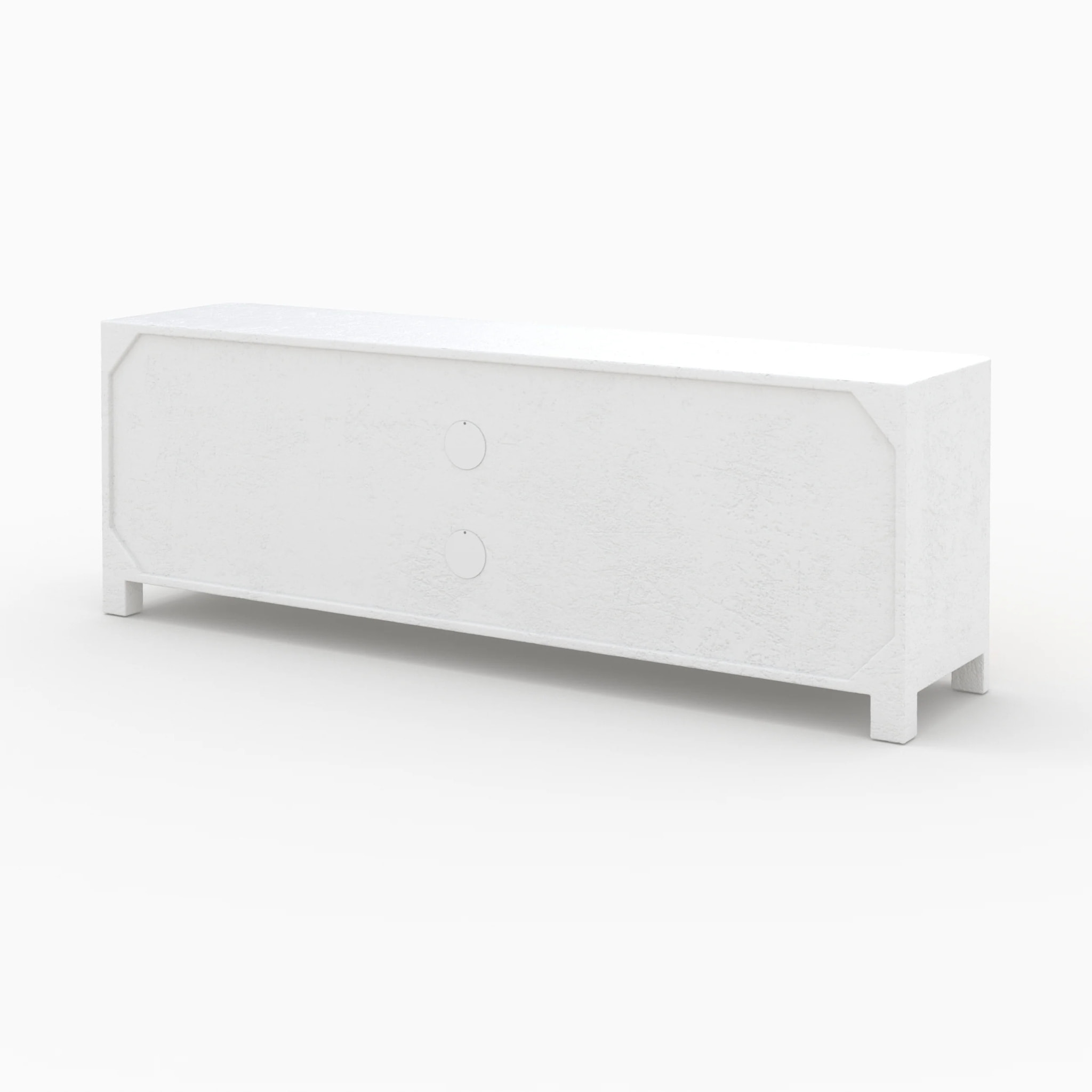 Meuble TV en béton blanc cassé et bois d'acacia 145 cm - Fira