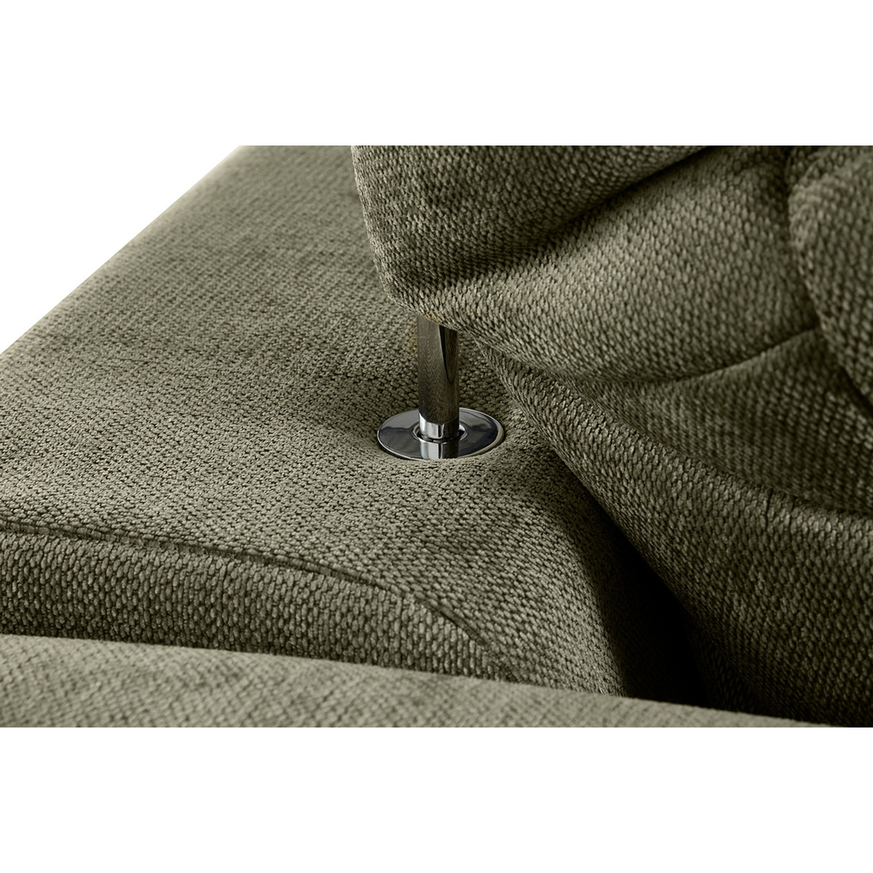 Canapé convertible avec têtières ajustables 3 places en tissu effet velours texturé vert kaki NOAM