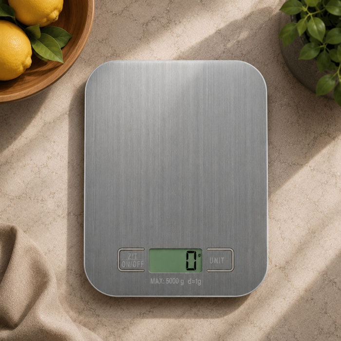 Balance de cuisine électronique en acier inoxydable 5kg