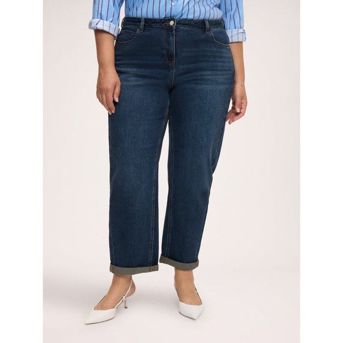 Fiorella Rubino - Jeans Balloon lavado used - Azul