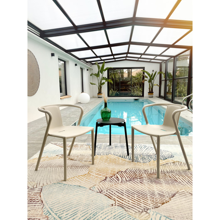 DIEGO - Fauteuil de jardin empilable en Polypropylène sable