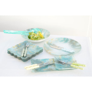 Plateaux rectangulaires océan doré 29.5x15cm - lot de 2