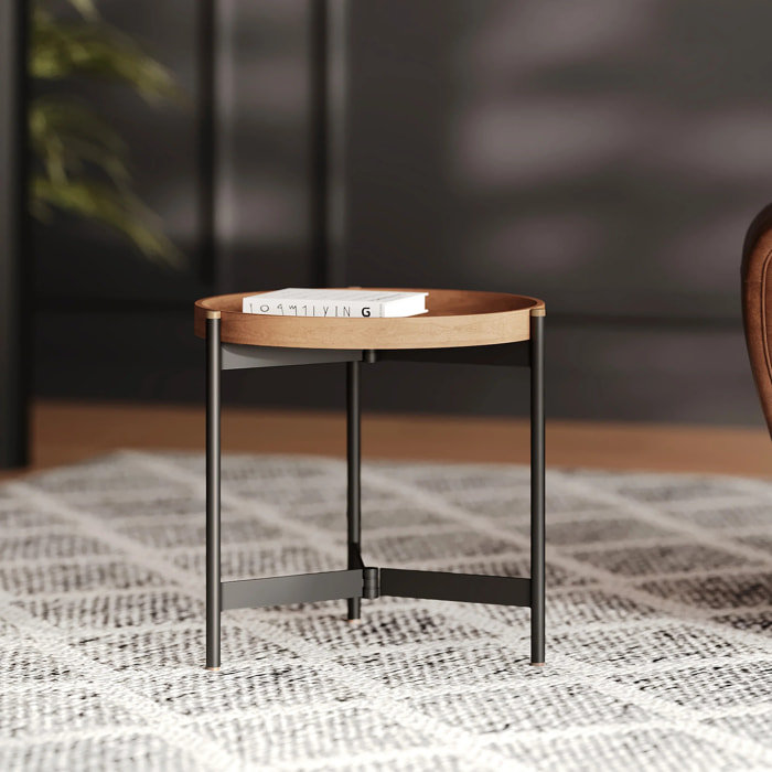Table d'appoint ronde en bois D49 cm - Carter