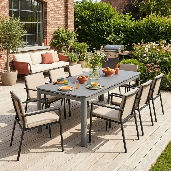 Table de jardin extensible aluminium 8 places SORIA
