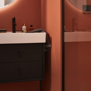 Mitigeur lavabo bas Vivienne noir mat avec bague noire mate