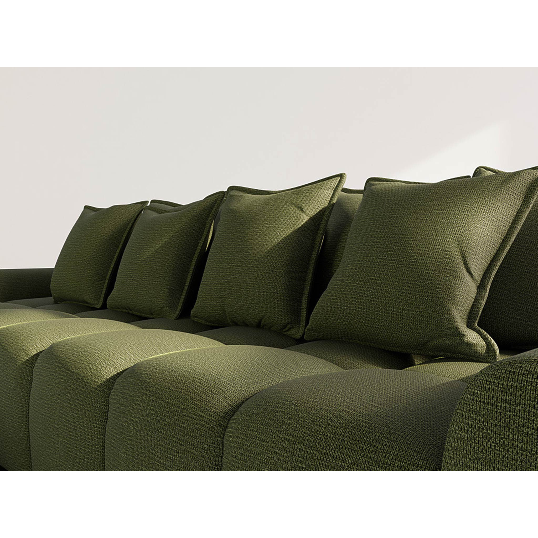 Adelaide - canapé d'angle réversible 4 places en tissu texturé - Vert