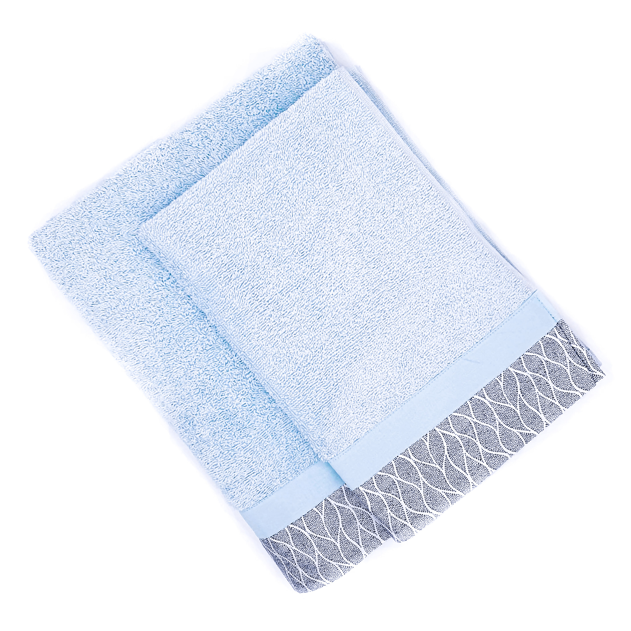 Set Spugna VENTOTENE 2 Pezzi: Viso+Ospite - Azzurro - 450 gr/m² - Puro Cotone