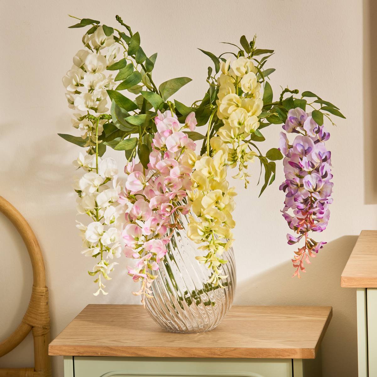 Tige Glycine Artificielle Phoebe H95cm Violette