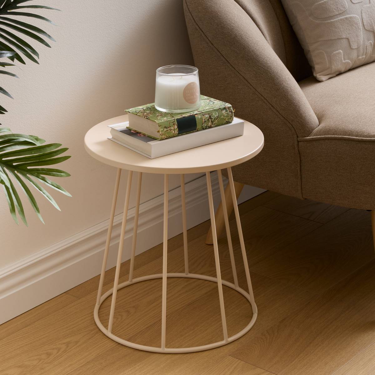 Table d'appoint Latte beige 38x38x42cm