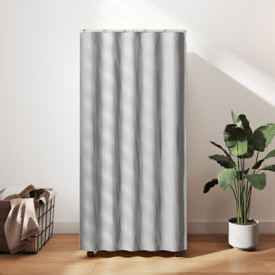 HOMCOM Armario Ropero con Ruedas, Armario para Ropa con Cortina, Barra para Colgar, 2 Compartimentos, Organizador de Ropa para Dormitorio, 60x40x128 cm, Blanco