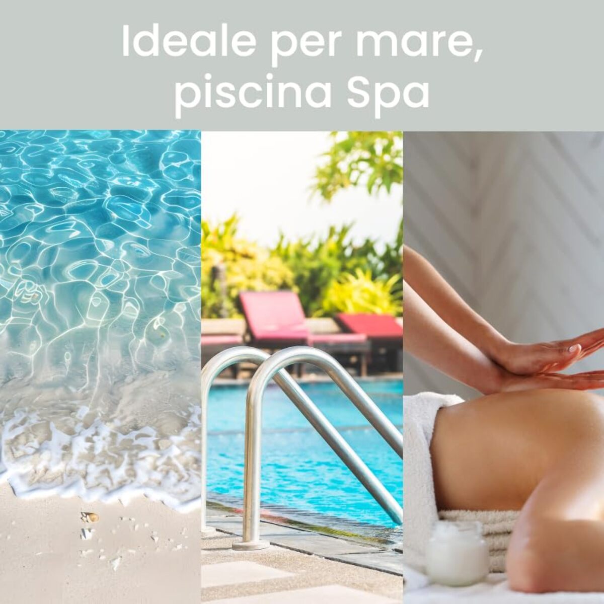 Telo mare lettino con tasche ed elastici in cotone e poliestere, telo spiaggia ultra assorbente con fissaggio stabile, morbido e pratico, ideale per lettini mare piscina e spa, dimensioni generose, lavabile e resistente per uso estivo