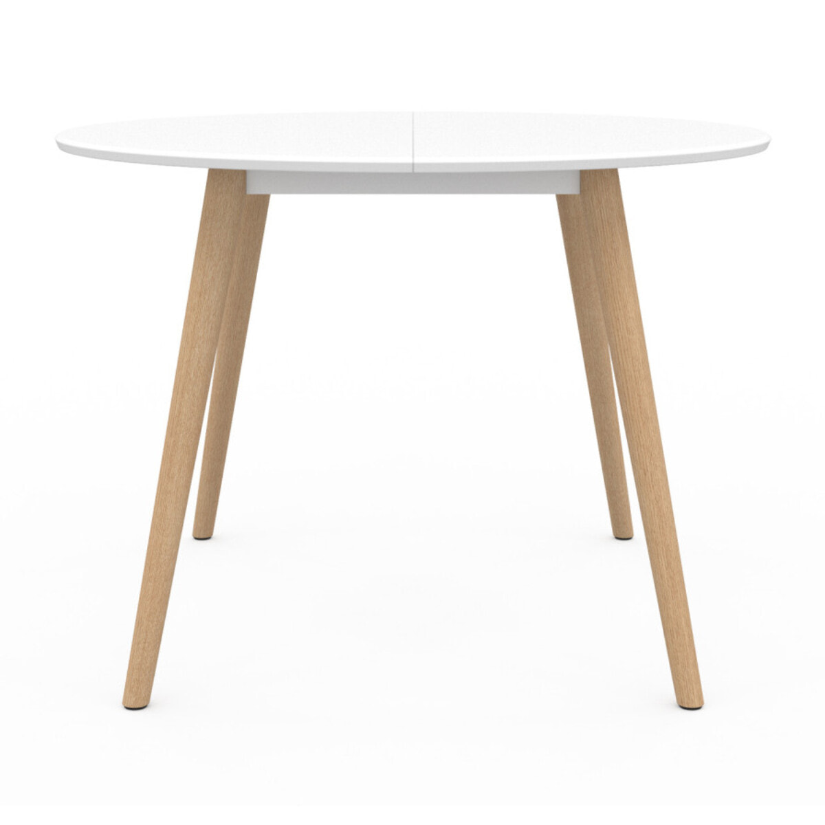 Table à manger ronde Stacy bois et blanc Ø110cm