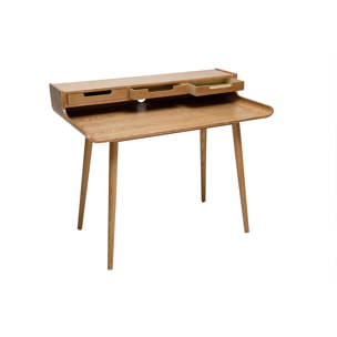 Bureau avec rangements scandinave bois clair L110 cm OPUS