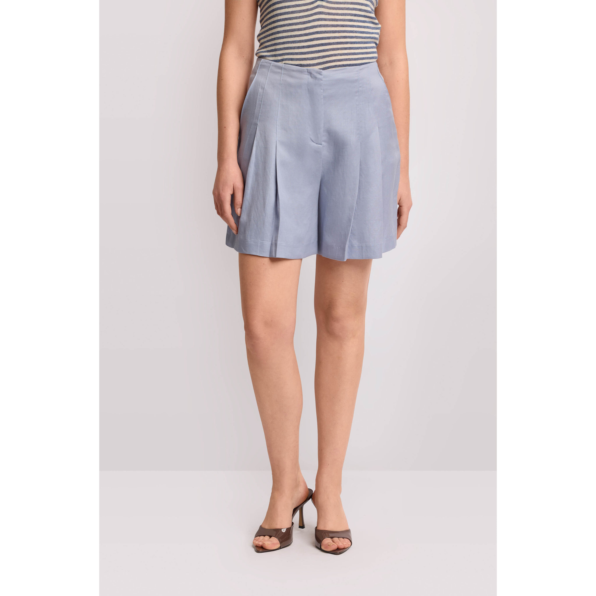Kocca - Pantaloni corti con pieghe Donna, Tinta unita