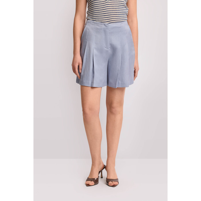 Kocca - Pantaloni corti con pieghe Donna, Tinta unita