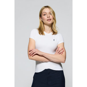 Camiseta blanca de manga corta con logo bordado Rigby Go