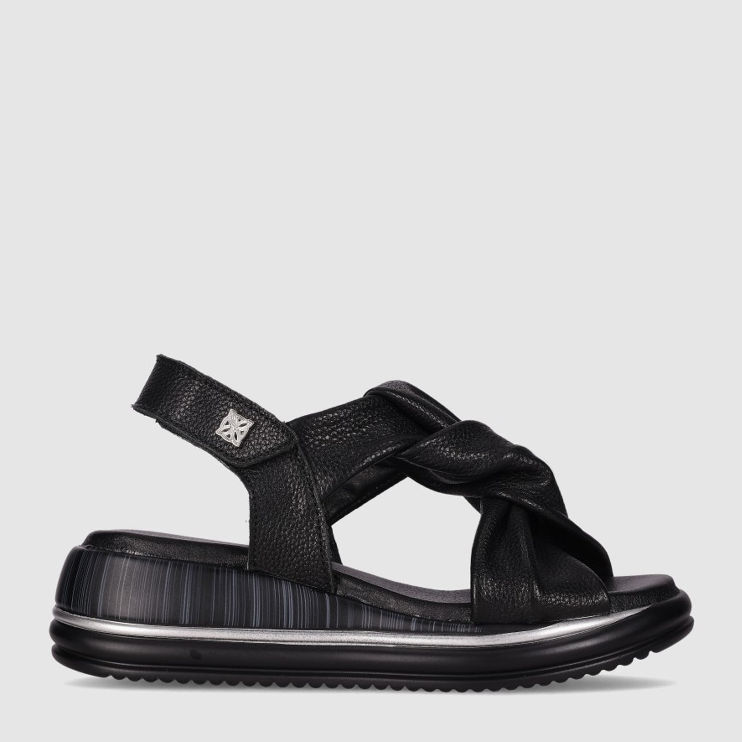 Sandalias de Piel - Negro - Tacón: 4 cm