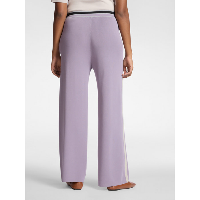 Elena Mirò - Pantalones palazzo mezcla viscosa - Violeta