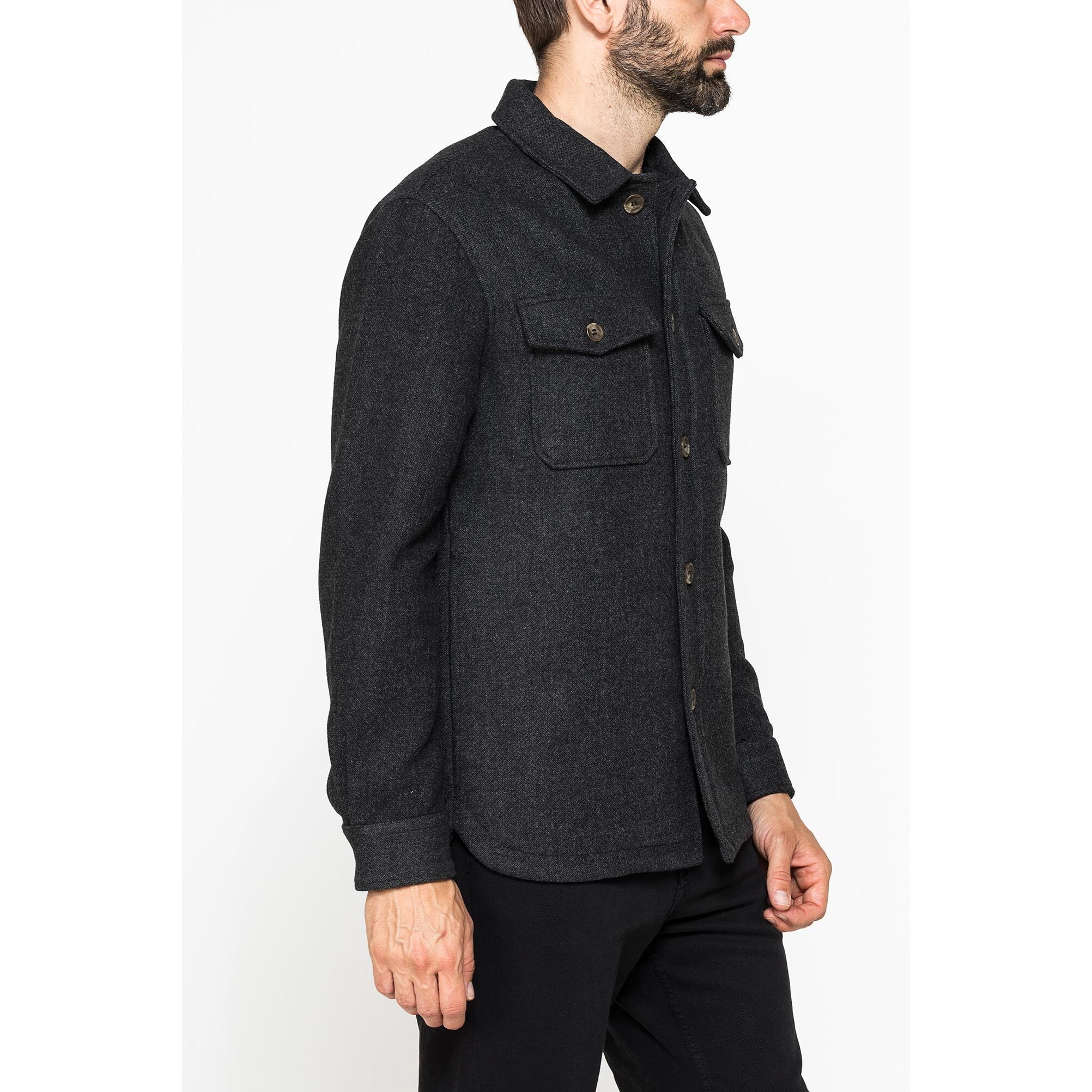 GIACCA CAMICIA IN TESSUTO PESANTE SFODERATO