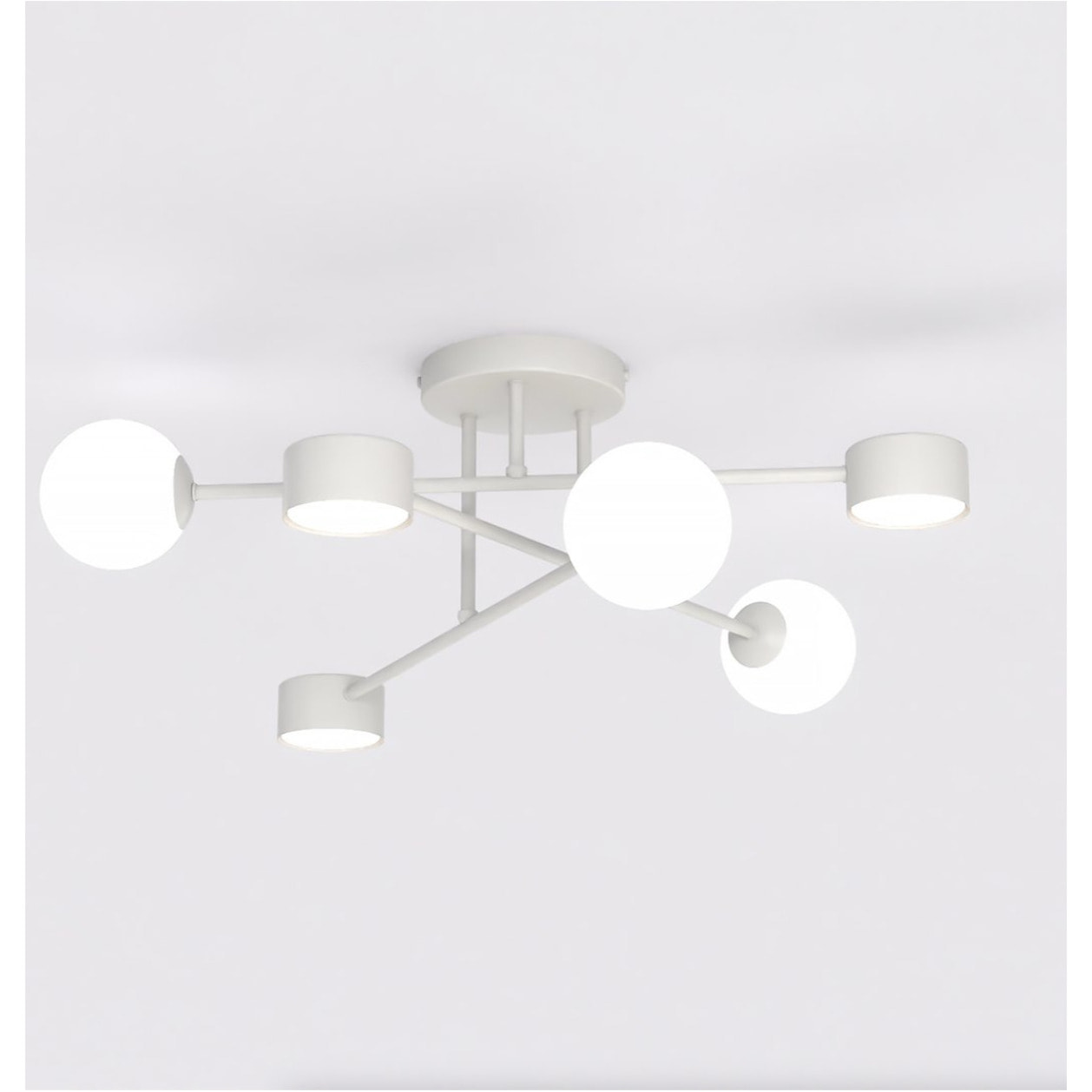 Lampada a sospensione Holon in acciaio bianco opaco