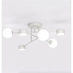 Lampada a sospensione Holon in acciaio bianco opaco