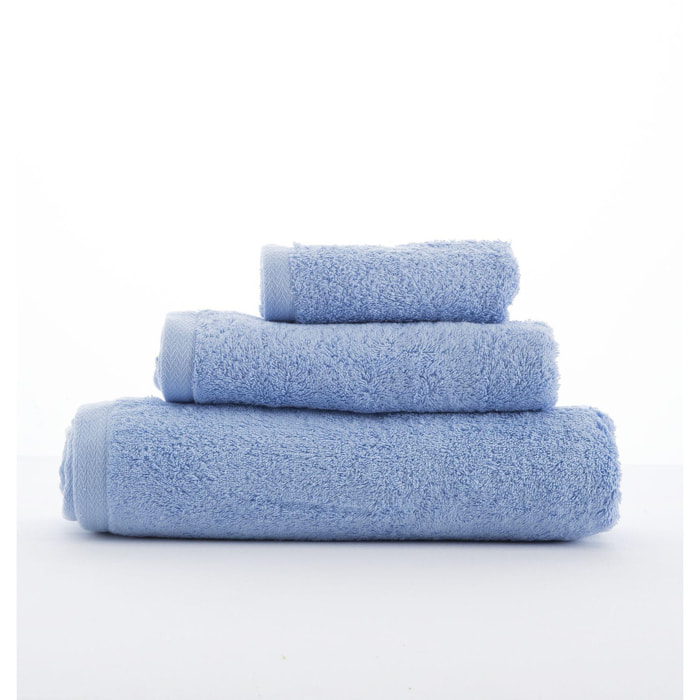 Set de 3 serviettes en coton 550 gr/m2 couleur Bleu