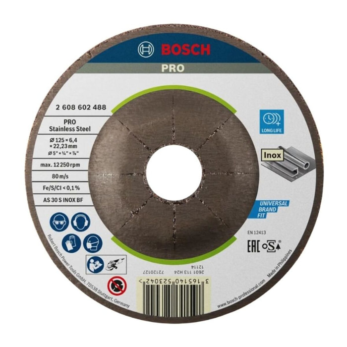 Disques à tronçonner deporté Expert Inox 125 x 6.0 mm - BOSCH - 2608602488