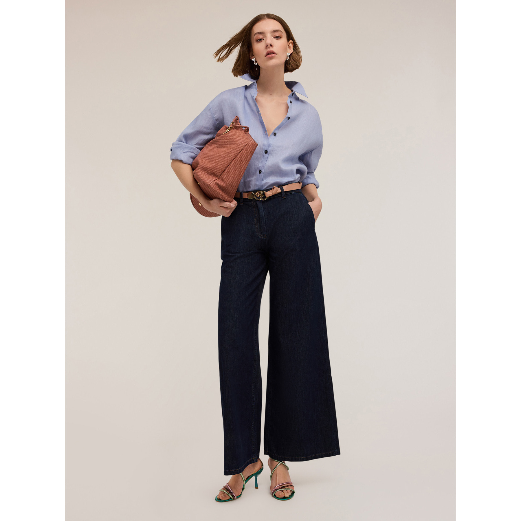 Motivi - Jeans wide leg blue rinse - Blu