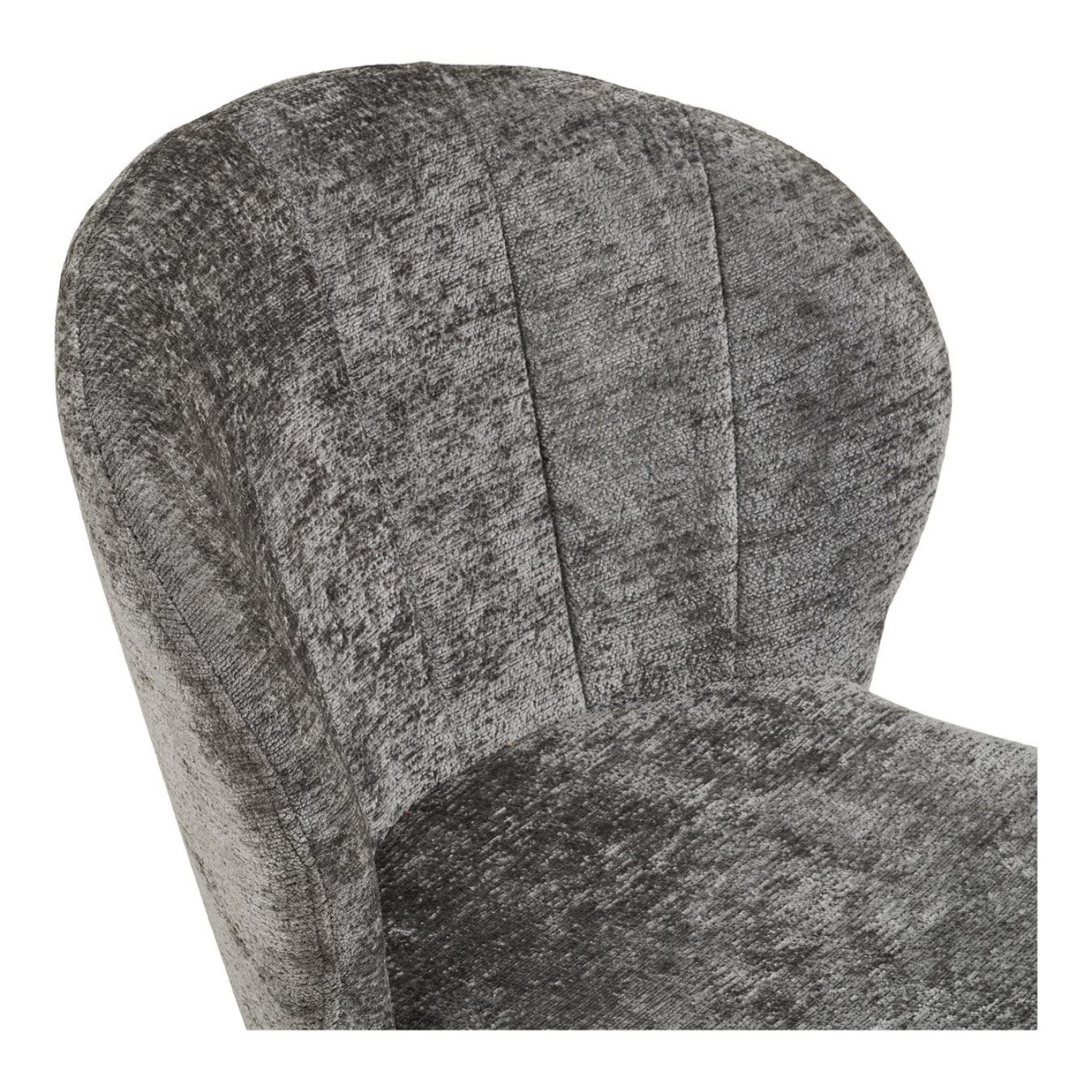 Set 2 sedie da pranzo Roanne in tessuto grigio gambe nere