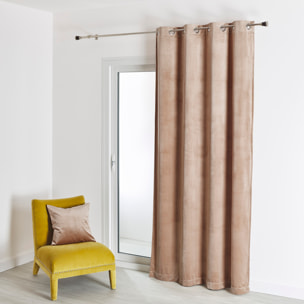 Rideau en velours feutré uni - Lin