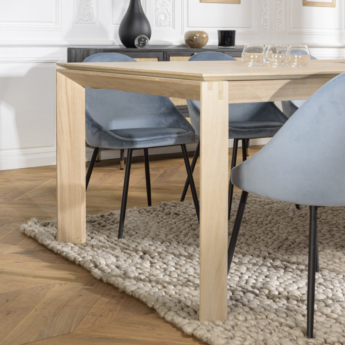 MADISON - Table à manger rectangulaire extensible 220/320cm bois chêne